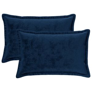 vidaXL Prevleka za blazino 2 pcs HOUTEN Temno modra 50 x 80 cm Flanel