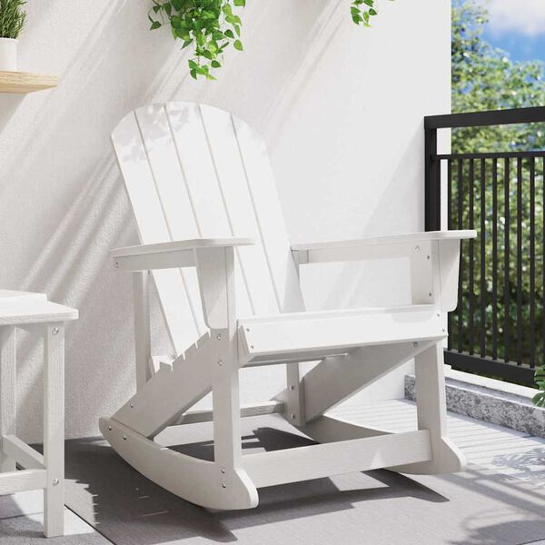 vidaXL Adirondack gugalnik Bela 92 x 73,5 x 92 cm HDPE