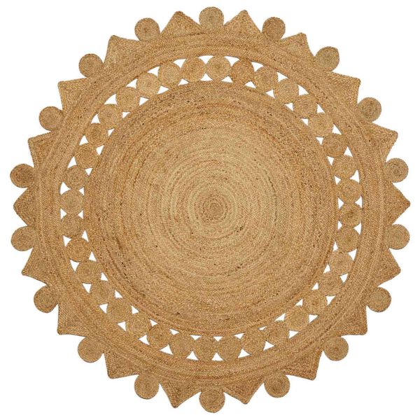 vidaXL Preproga Rjava &Oslash; 180 cm Juta