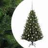 vidaXL Umjetno božično drevo z okrasnimi kroglami 120 cm 150 LED
