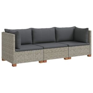 vidaXL 3 kos Ratan lounge set s blazinami GENDT Naravni rattan