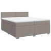 vidaXL Box spring postelja z vzmetnico taupe 200x200 cm blago