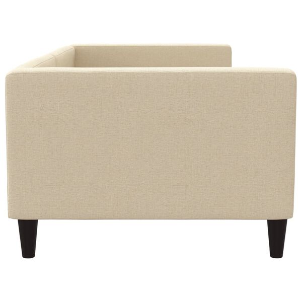 vidaXL Raztegljiva postelja krem 90x200 cm blago