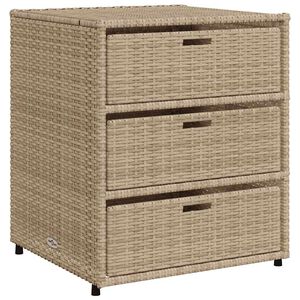 vidaXL Vrtna omara za shranjevanje bež 55x59x69 cm poli ratan