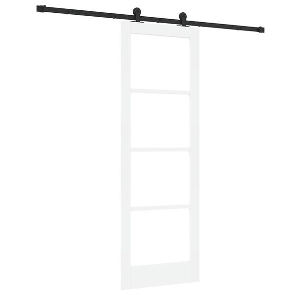 vidaXL Drsna vrata ORKDAL Bela 73,5 x 211 cm Trden borov les in steklo