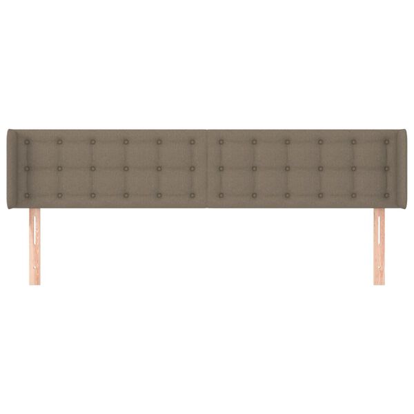 vidaXL Vzglavje z u&scaron;esi taupe 163x16x78/88 cm blago
