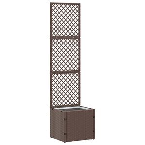 vidaXL Gredni pergola sadilnik Rjava 35 x 30 x 135 cm Kovina