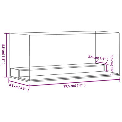 vidaXL Razstavna škatla prozorna 19,5x8,5x8,5 cm akril