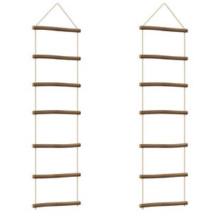 vidaXL Stenske dekoracije v obliki lestve 2 kosa 30x100cm Naravna veja