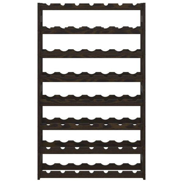 vidaXL Stojalo za vino 56 steklenic črna trdna borovina