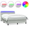 vidaXL Box spring postelja z vzmetnico LED svetlo siva 140x210 cm žamet