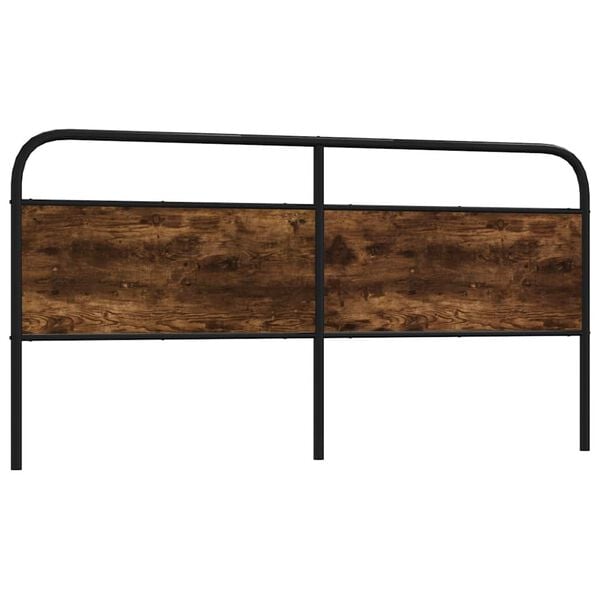 vidaXL Posteljno vzglavje dim. hrast 190 cm jeklo in inž. les