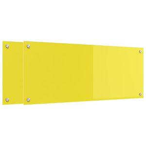 vidaXL Zaščita za kuhinjo 2 pcs Rumena 100 x 40 cm kaljeno steklo
