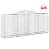 vidaXL Obokane gabion košare 25 kosa 300x50x120/140cm pocinkano železo