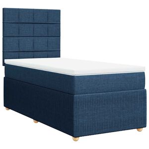 vidaXL Box spring postelja z vzmetnico modra 80x200 cm blago