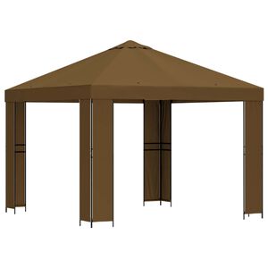 vidaXL Paviljon 3 x 3 m Taupe Poliester in jeklo 190 gsm