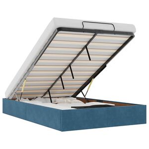 vidaXL Otomanski posteljni okvir brez vzmetnice moder 120x190 cm žamet