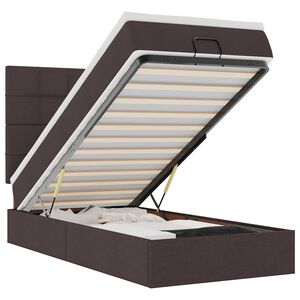 vidaXL Otomanski posteljni okvir z vzmetnico rjav 80x200 cm blago