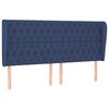 vidaXL Vzglavje z u&scaron;esi modro 183x23x118/128 cm blago