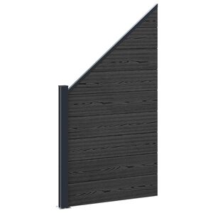 vidaXL Komplet ograj 95 x 180 cm WPC in aluminij Črna
