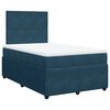 vidaXL Box spring postelja z vzmetnico temno modra 120x200 cm žamet