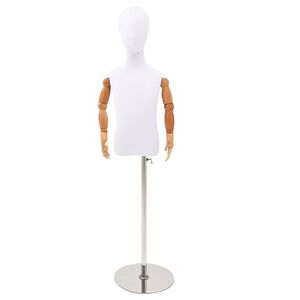vidaXL Prilagodljiv maneken 120-150 cm z osnovo Uniseks PP Bela