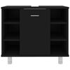 vidaXL Kopalniška omarica črna 60x32x53,5 cm iverna plošča
