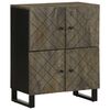 vidaXL Komoda črn 60x33x75 cm trden mangov les
