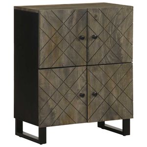 vidaXL Komoda črn 60x33x75 cm trden mangov les