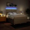 vidaXL Box spring postelja z vzmetnico krem 140x190 cm blago