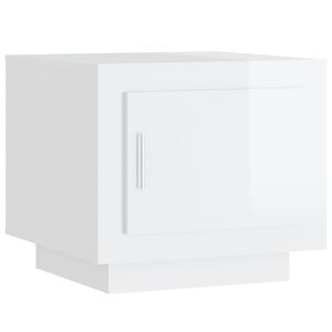 vidaXL Klubska mizica visok sijaj bela 51x50x45 cm konstruiran les