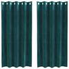vidaXL Zatemnitvene zavese 2 pcs Temno zelena 140 x 175 cm Žamet