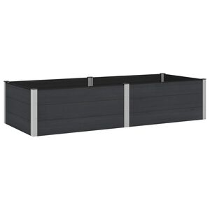 vidaXL Vrtna visoka greda Črna 250 x 100 x 54 cm