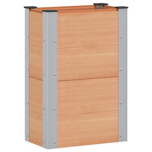 vidaXL Vrtna visoka greda Rjava 50 x 30 x 72 cm WPC in aluminij