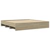vidaXL Posteljni okvir brez vzmetnice hrast 180x200 cm inženirski les