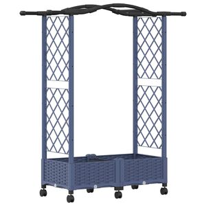 vidaXL Dvignjeno leži&scaron;če s trellisom in streho Siva 124 x 40 x 129 cm