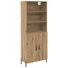 vidaXL Visok predalnik Umetni hrast 69,5 x 32,5 x 180 cm