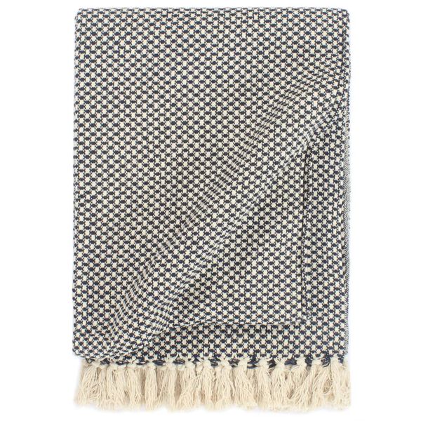 vidaXL Odeja iz bombaža 160x210 cm mornarsko modra