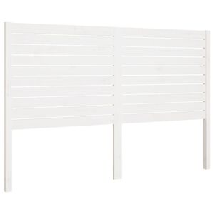 vidaXL Posteljno vzglavje belo 126x4x100 cm trdna borovina