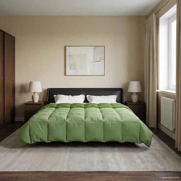 vidaXL Poletna odeja &Scaron;onerisan Zelena 220 x 260 cm Mikrovlakna