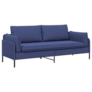 vidaXL 3-sedežna sedežna Policijska modra 222 x 81 x 89 cm Žamet