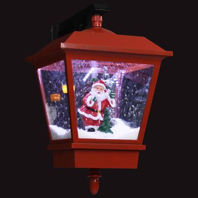 vidaXL Božična stenska svetilka LED z Božičkom rdeča 40x27x45 cm
