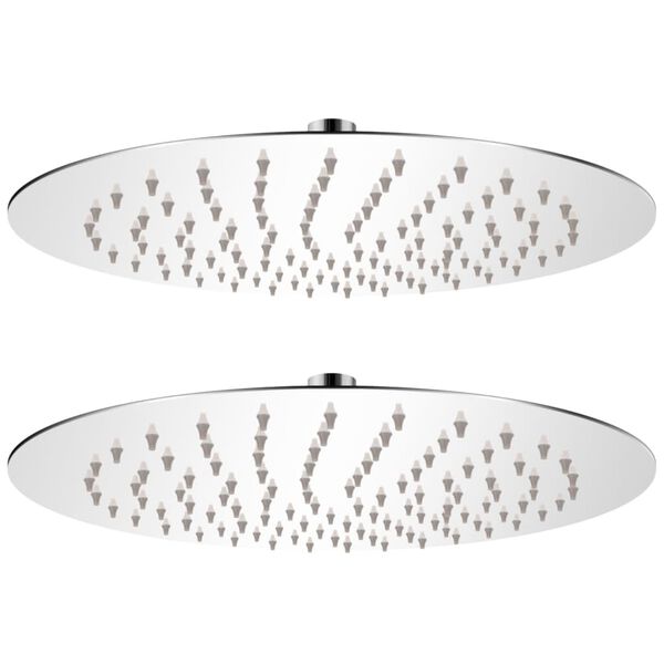 vidaXL Glava za nadglavni tu&scaron; 2 kosa nerjaveče jeklo &Oslash; 25 cm