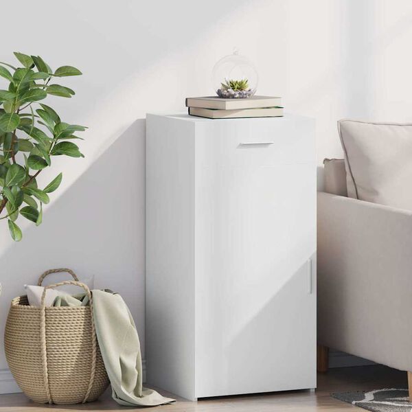 vidaXL Komoda bela 45x42,5x93 cm inženirski les