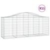 vidaXL Obokane gabion ko&scaron;are 11 kosov 200x50x80/100 cm cinkano železo