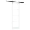 vidaXL Drsna vrata Bela 78 x 232 cm Trden borov les in steklo