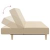 vidaXL Kavč dvosed z leži&scaron;čem in stolčkom krem blago