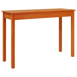 vidaXL Konzolna mizica vo&scaron;čeno rjava 110x40x75 cm trdna borovina