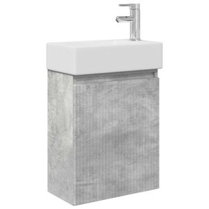 vidaXL Kopalni&scaron;ka omarica s tapo Betonsko siva 45,5 x 22,5 x 84 cm