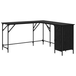 vidaXL Miza Črna Orehovina Inženirski les 141 x 141 x 75 cm